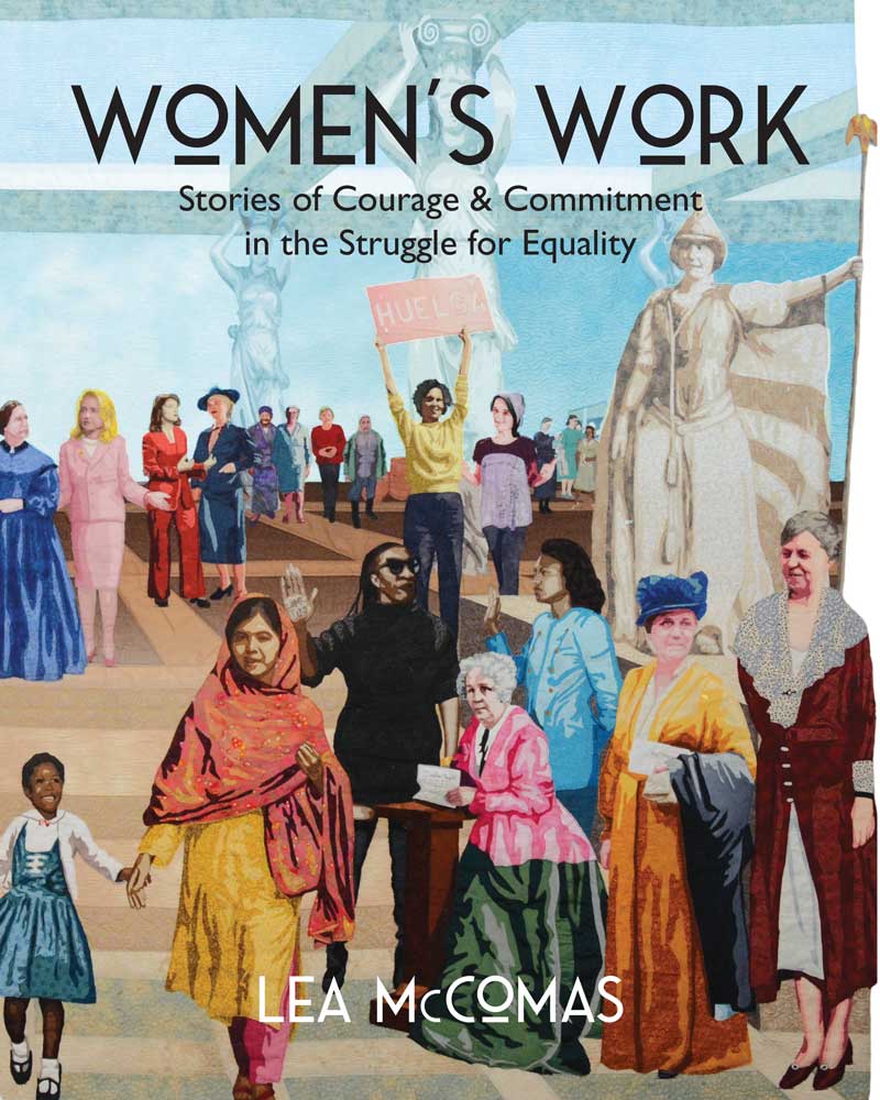 Cover of book, Women's Work shows partial view of the quilt.